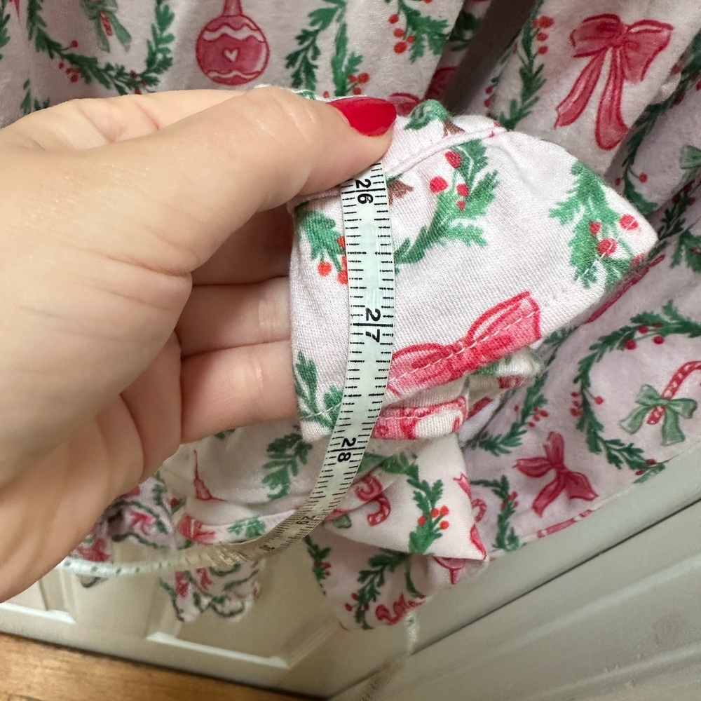 Roller Rabbit Tis The Season Lily Floral Wreath Wide-Leg Lounge Pants Pink Green - Picture 6 of 7